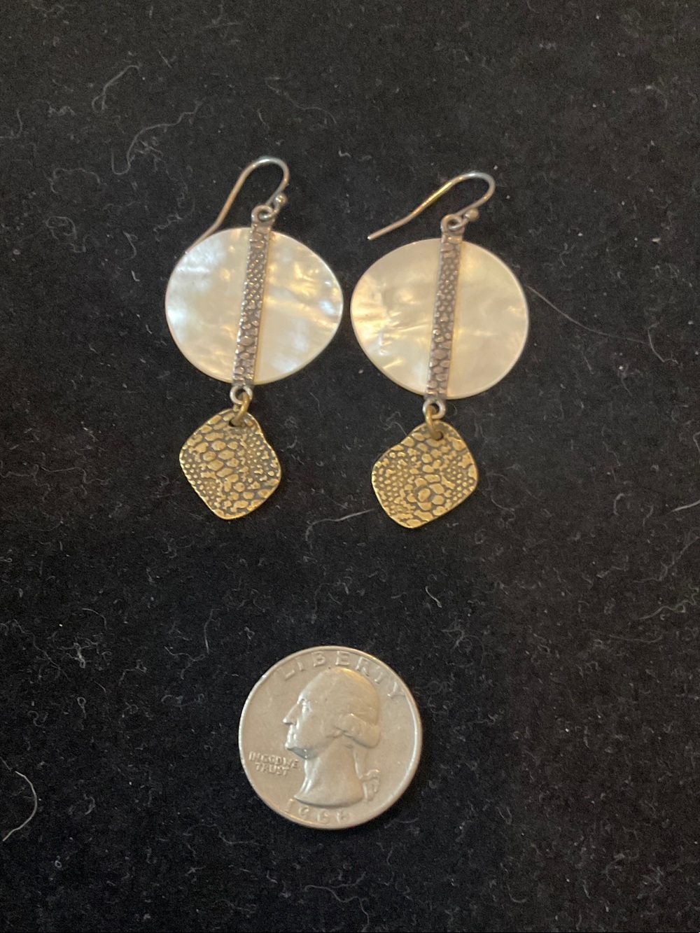 Silpada Mother-of-Pearl and Gold-Tone Drop Earrings